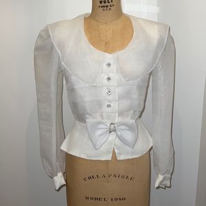Vintage 1980s Ann Hobbs for Cattiva Organza Blouse 4